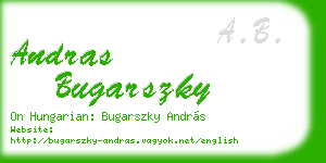 andras bugarszky business card